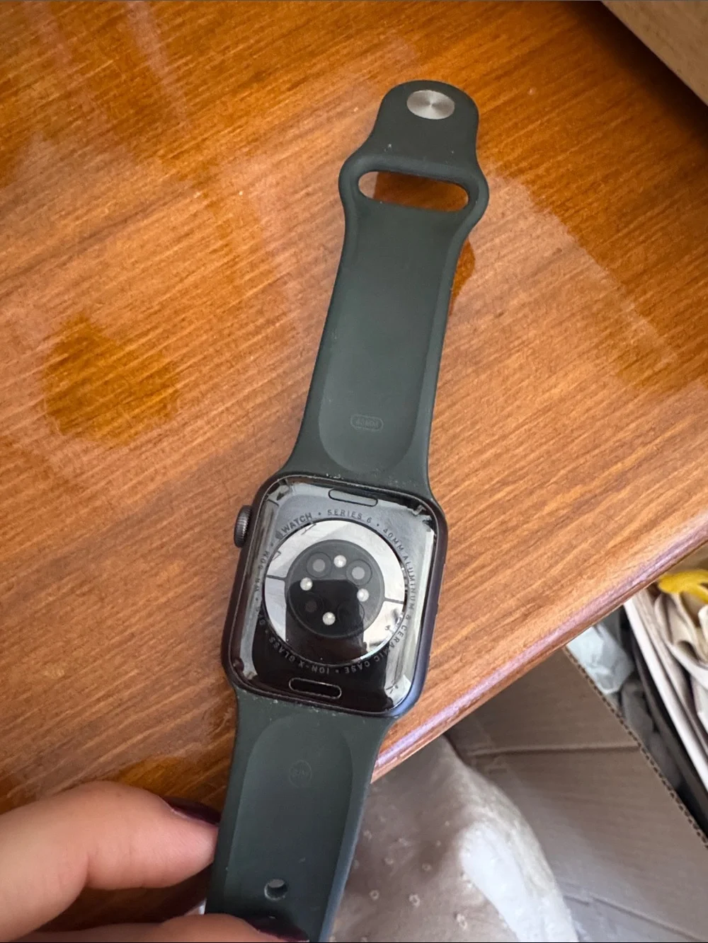 Apple Watch Series 6 40mm with green Sport Band - Black